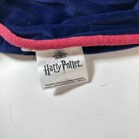 Harry Potter Blue Velvet Embroidered Hogwarts Zippered Christmas Pillow Cover - Picture 6 of 9